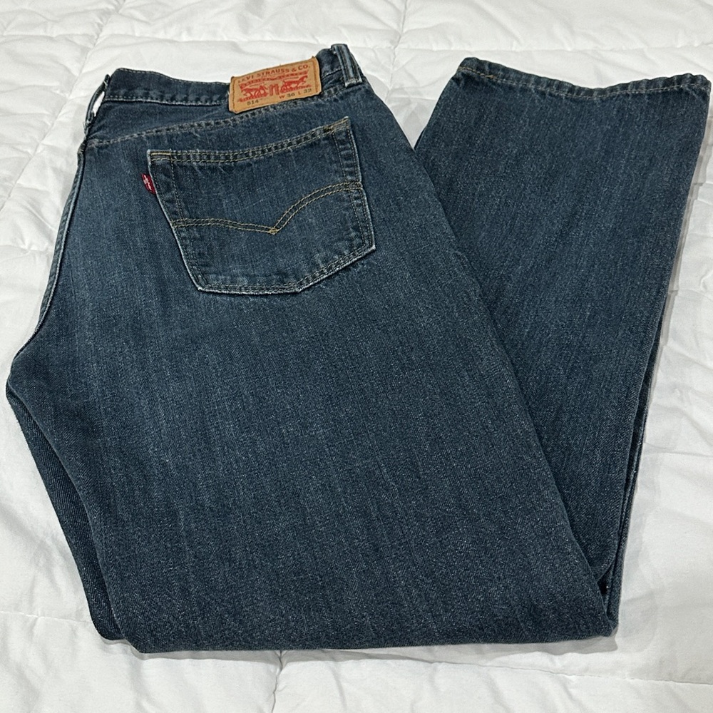 Levi 514 Jeans Mens 36x32 Straight Regular Fit Pants Red Tab